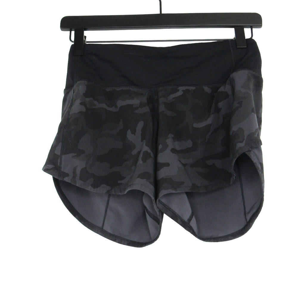 Lululemon Speed Up High-Rise Lined Short in Camo Deep Coal Multi/Black SZ 2